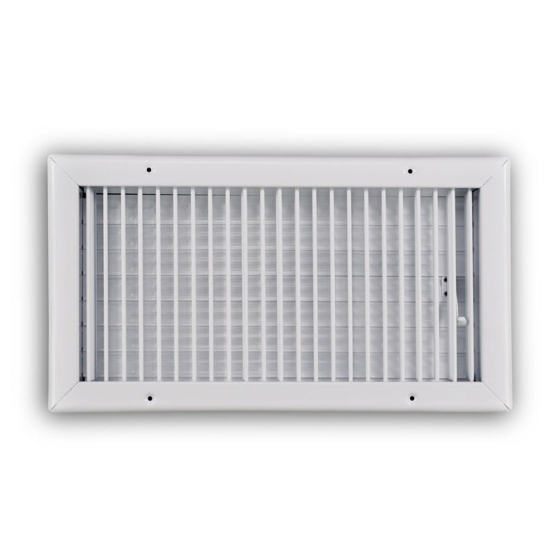 TRUaire 210VM16X08, 16x8 1-Way Air Register, White Steel Sidewall & Ceiling Air Vent, 210VM Series
