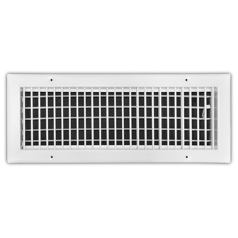 TRUaire 210VM18X06, 18x6 1-Way Air Register, White Steel Sidewall & Ceiling Air Vent, 210VM Series