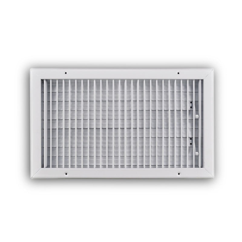 TRUaire 210VM18X10, 18x10 1-Way Air Register, White Steel Sidewall & Ceiling Air Vent, 210VM Series