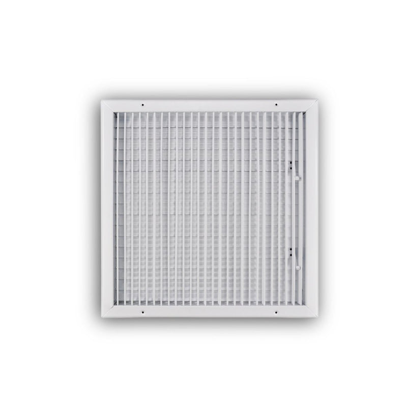 TRUaire 210VM18X18, 18x18 1-Way Air Register, White Steel Sidewall & Ceiling Air Vent, 210VM Series