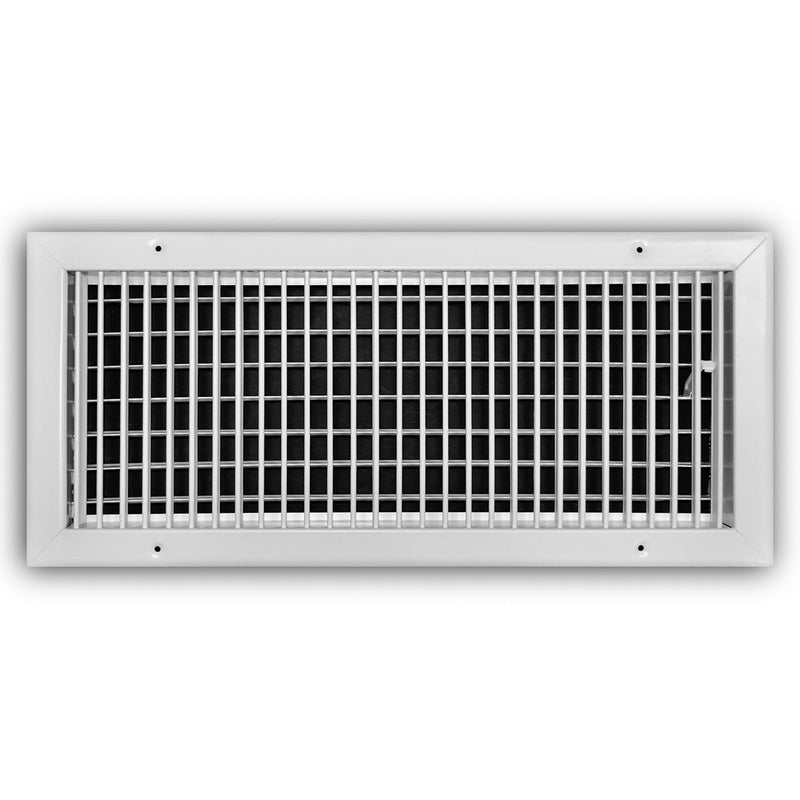 TRUaire 210VM20X08, 20x8 1-Way Air Register, White Steel Sidewall & Ceiling Air Vent, 210VM Series