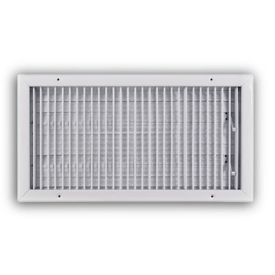 TRUaire 210VM20X10, 20x10 1-Way Air Register, White Steel Sidewall & Ceiling Air Vent, 210VM Series