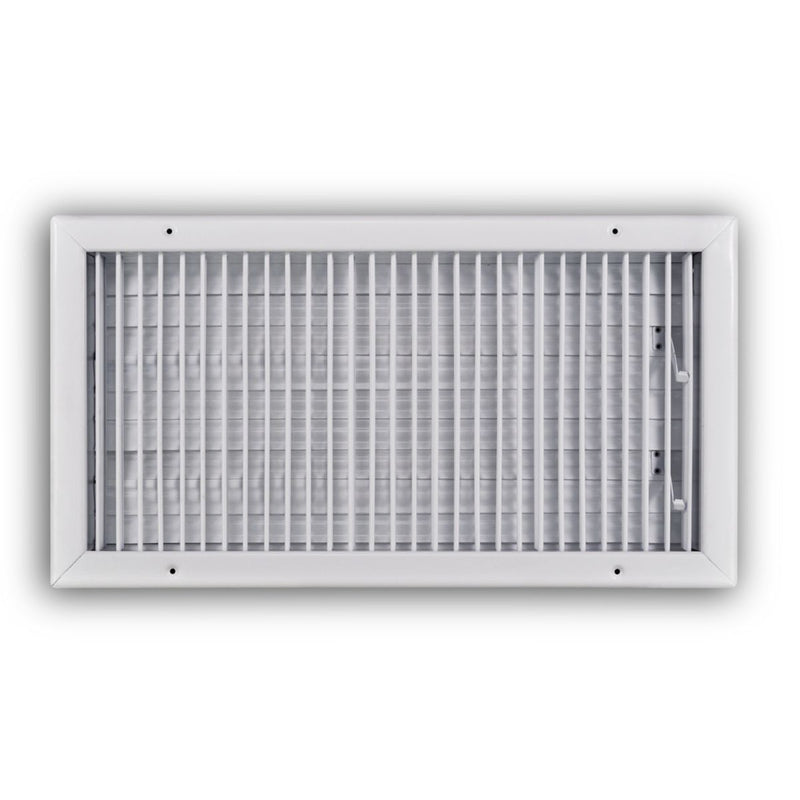 TRUaire 210VM20X10, 20x10 1-Way Air Register, White Steel Sidewall & Ceiling Air Vent, 210VM Series