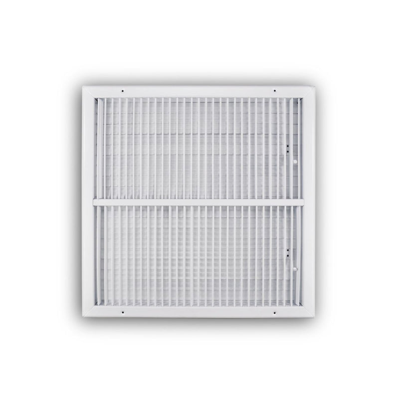 TRUaire 210VM20X20, 20x20 1-Way Air Register, White Steel Sidewall & Ceiling Air Vent, 210VM Series