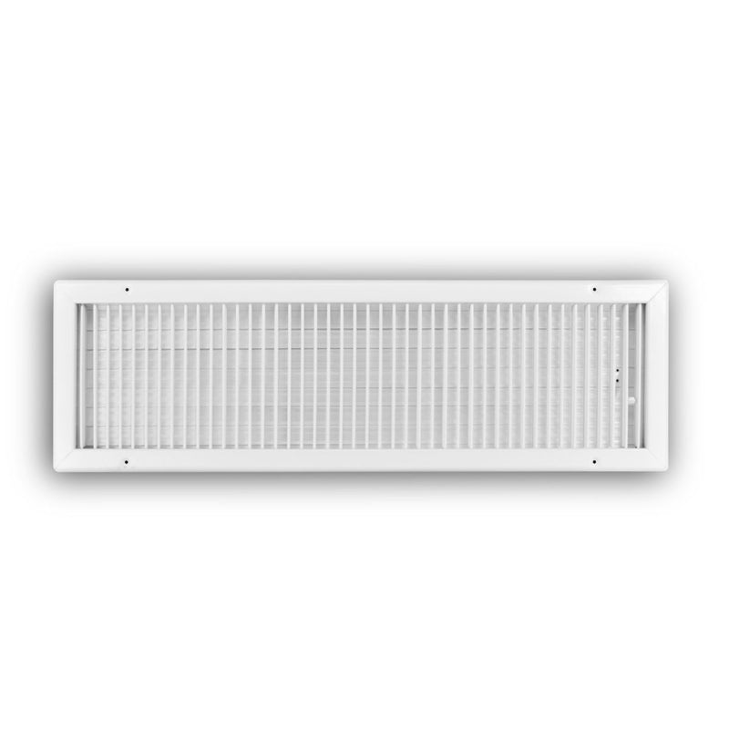 TRUaire 210VM30X08, 30x8 1-Way Air Register, White Steel Sidewall & Ceiling Air Vent, 210VM Series