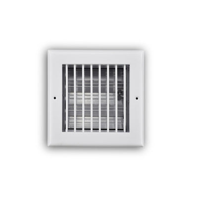 TRUaire 210VO06X06, 6x6 Single Deflection Air Register, White Steel Sidewall & Ceiling Air Vent with Opposed Blade Damper, 210VO Series