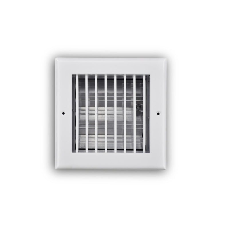 TRUaire 210VO06X06, 6x6 Single Deflection Air Register, White Steel Sidewall & Ceiling Air Vent with Opposed Blade Damper, 210VO Series