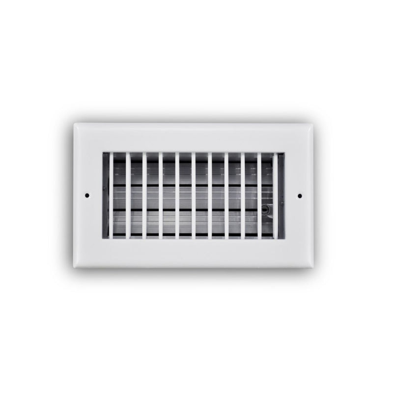 TRUaire 210VO08X04, 8x4 Single Deflection Air Register, White Steel Sidewall & Ceiling Air Vent with Opposed Blade Damper, 210VO Series