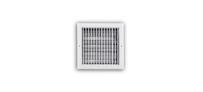 TRUaire 210VO10X10, 10x10 Single Deflection Air Register, White Steel Sidewall & Ceiling Air Vent with Opposed Blade Damper, 210VO Series