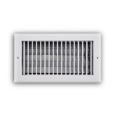 TRUaire 210VO12X06, 12x6 Single Deflection Air Register, White Steel Sidewall & Ceiling Air Vent with Opposed Blade Damper, 210VO Series