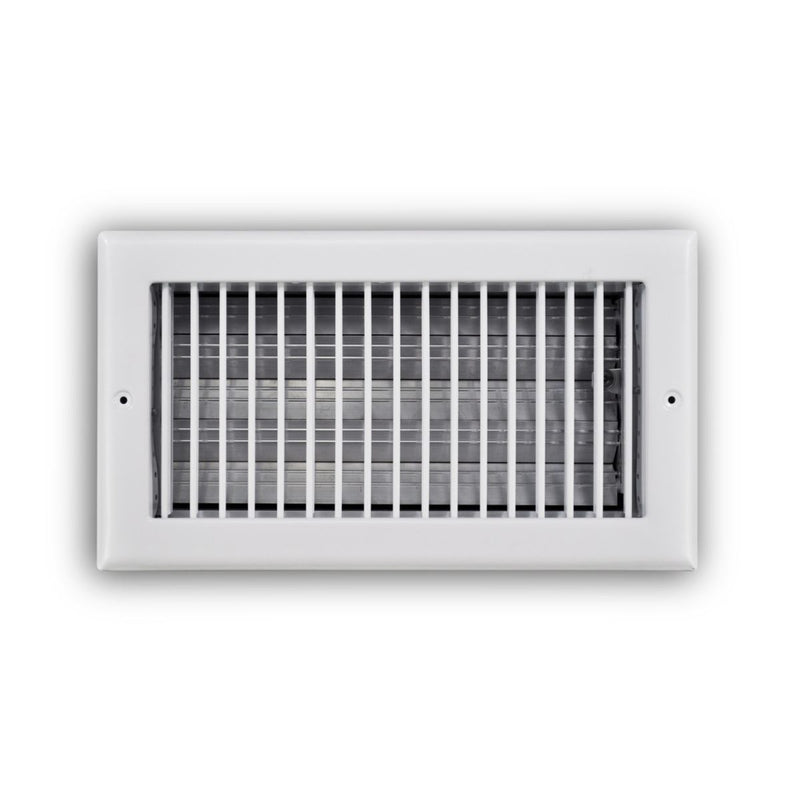 TRUaire 210VO12X06, 12x6 Single Deflection Air Register, White Steel Sidewall & Ceiling Air Vent with Opposed Blade Damper, 210VO Series
