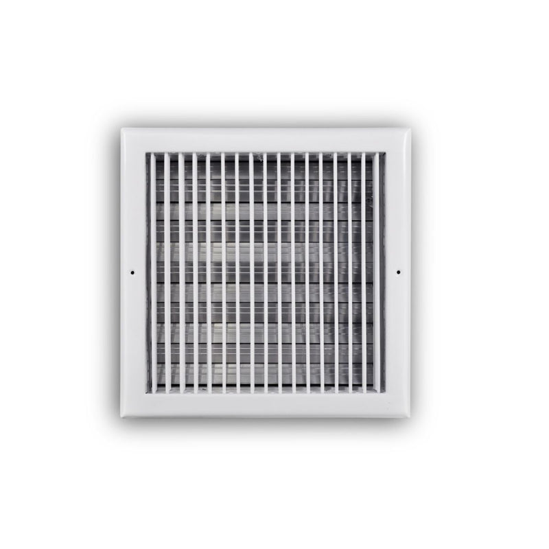 TRUaire 210VO12X12, 12x12 Single Deflection Air Register, White Steel Sidewall & Ceiling Air Vent with Opposed Blade Damper, 210VO Series