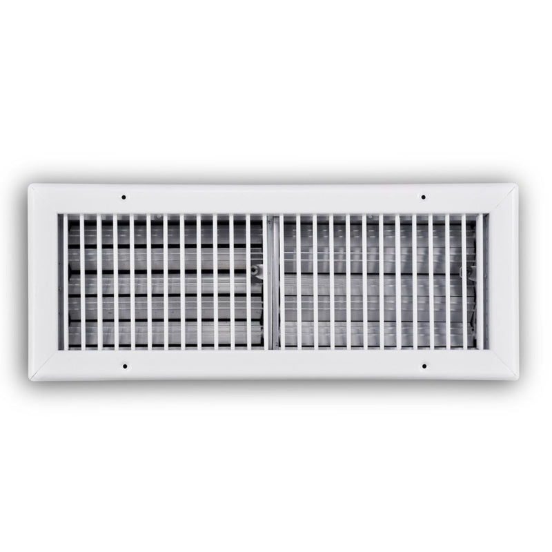 TRUaire 210VO18X06, 18x6 Single Deflection Air Register, White Steel Sidewall & Ceiling Air Vent with Opposed Blade Damper, 210VO Series