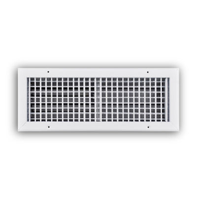 TRUaire 220VO18X06, 18x6 Double Deflection Air Register, White Steel Sidewall & Ceiling Air Vent with Opposed Blade Damper, 220VO Series