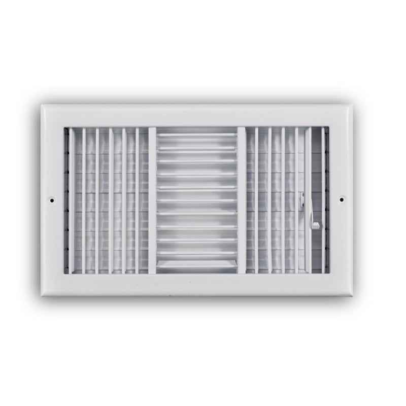 TRUaire 230VM14X08, 14x8 3-Way Air Register, White Steel Sidewall & Ceiling Air Vent, 230VM Series