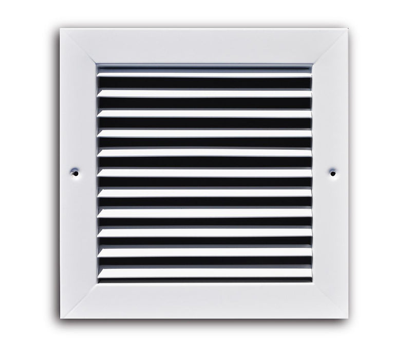 TRUaire 27008X08, 8x8 Return Air Grille, Fixed Bar, White Steel Wall & Ceiling Vent Cover, 270 Series
