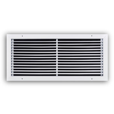 TRUaire 27024X10, 24x10 Return Air Grille, Fixed Bar, White Steel Wall & Ceiling Vent Cover, 270 Series