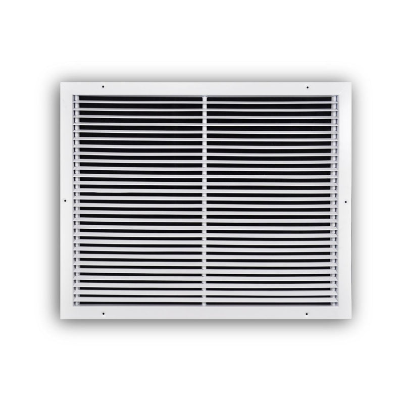 TRUaire 27025X20, 25x20 Return Air Grille, Fixed Bar, White Steel Wall & Ceiling Vent Cover, 270 Series