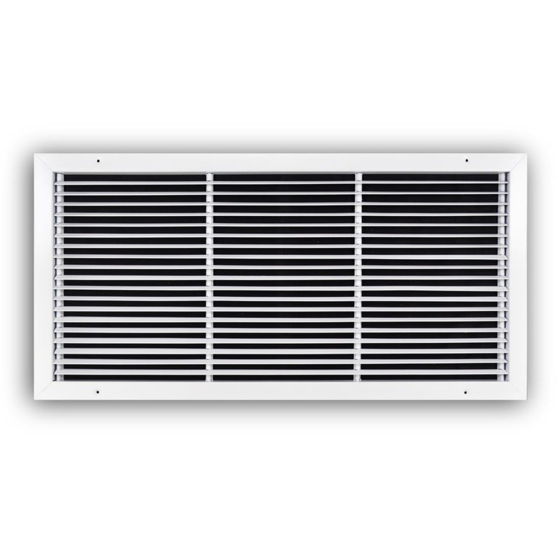 TRUaire 27030X14, 30x14 Return Air Grille, Fixed Bar, White Steel Wall & Ceiling Vent Cover, 270 Series