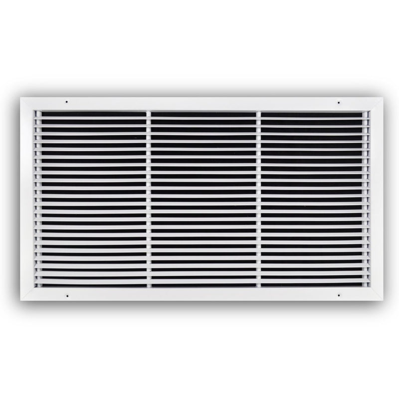 TRUaire 27030X16, 30x16 Return Air Grille, Fixed Bar, White Steel Wall & Ceiling Vent Cover, 270 Series