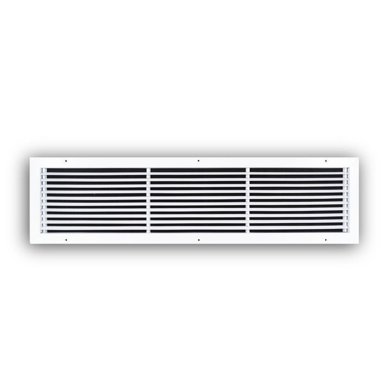 TRUaire 27036X06, 36x6 Return Air Grille, Fixed Bar, White Steel Wall & Ceiling Vent Cover, 270 Series