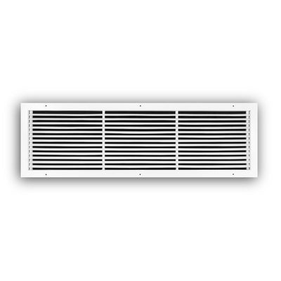 TRUaire 27036X10, 36x10 Return Air Grille, Fixed Bar, White Steel Wall & Ceiling Vent Cover, 270 Series