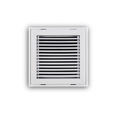 TRUaire 29010X10, 10x10 Return Air Filter Grille, Fixed Bar, White Steel Filter Back Vent Cover, Fits 10x10x1 Filter, 290 Series
