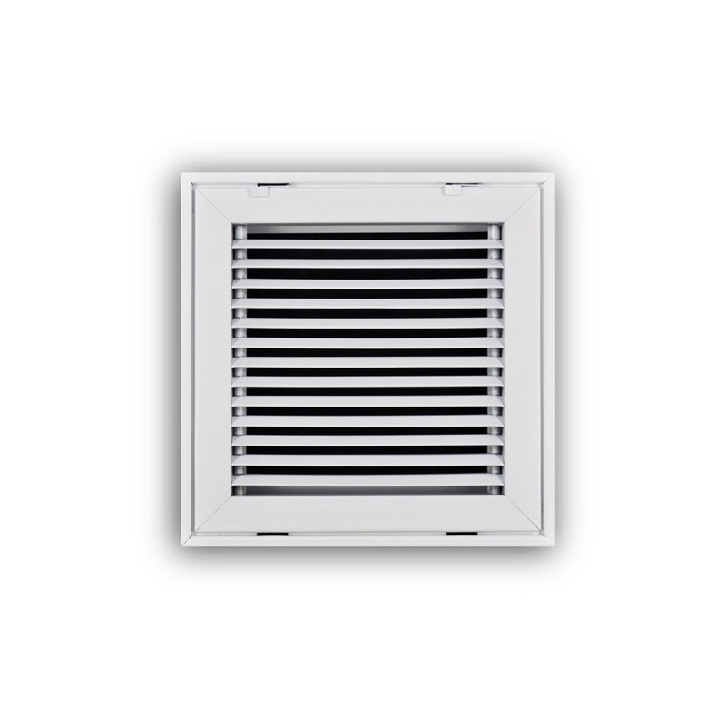 TRUaire 29010X10, 10x10 Return Air Filter Grille, Fixed Bar, White Steel Filter Back Vent Cover, Fits 10x10x1 Filter, 290 Series
