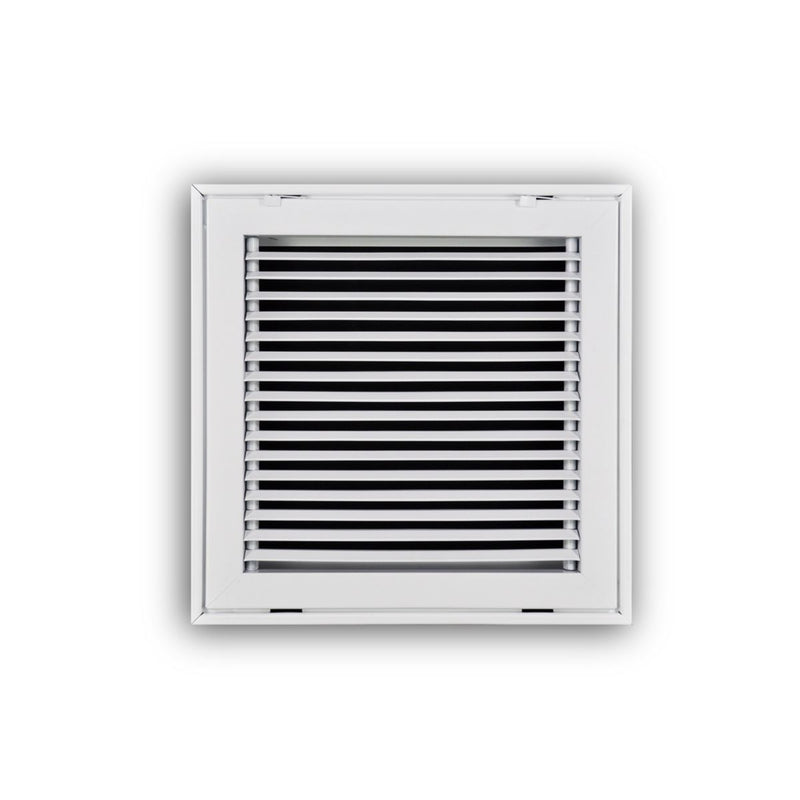 TRUaire 29012X12, 12x12 Return Air Filter Grille, Fixed Bar, White Steel Filter Back Vent Cover, Fits 12x12x1 Filter, 290 Series
