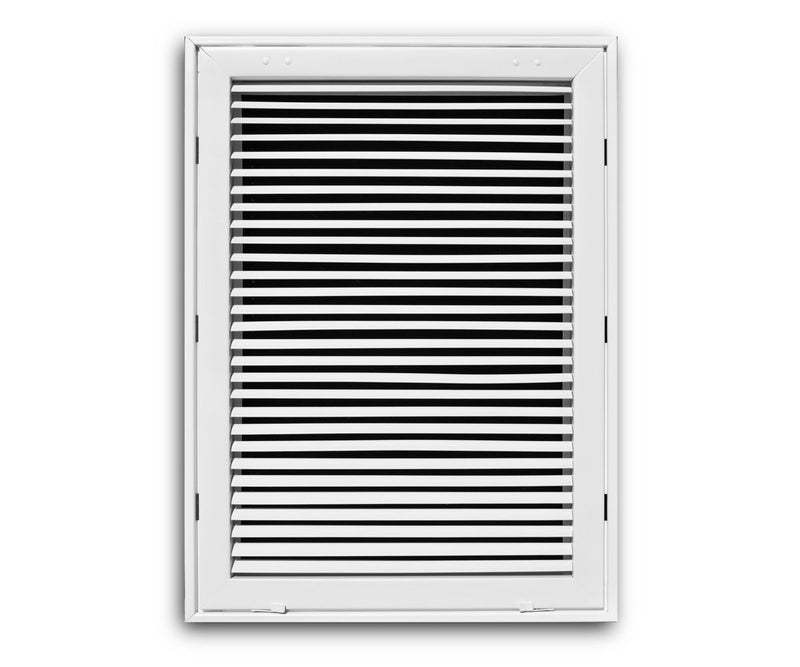 TRUaire 29014X20, 17x23 Return Air Filter Grille, Fixed Bar, White Steel Filter Back Vent Cover, Fits 14x20x1 Filter, 290 Series