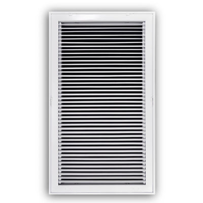 TRUaire 29014X30, 14x30 Return Air Filter Grille, Fixed Bar, White Steel Filter Back Vent Cover, Fits 14x30x1 Filter, 290 Series