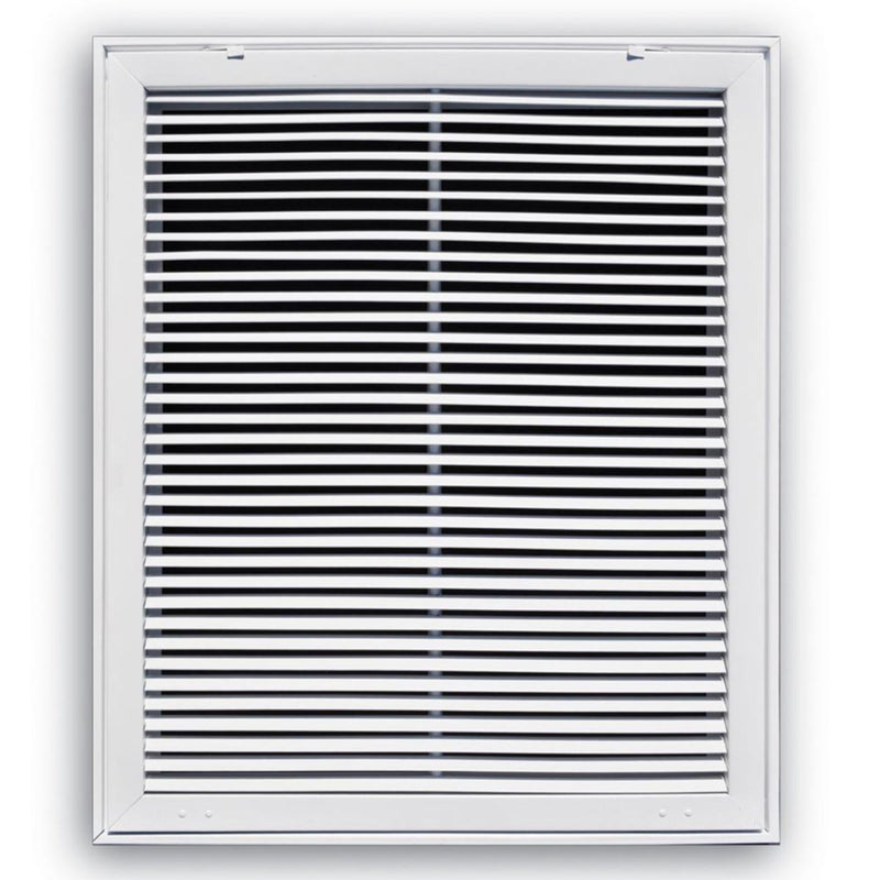 TRUaire 29020X24, 23x27 Return Air Filter Grille, Fixed Bar, White Steel Filter Back Vent Cover, Fits 20x24x1 Filter, 290 Series