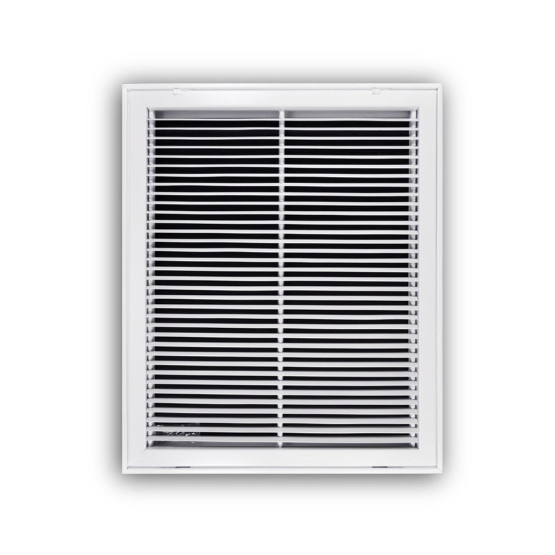 TRUaire 29020X25, 20x25 Return Air Filter Grille, Fixed Bar, White Steel Filter Back Vent Cover, Fits 20x25x1 Filter, 290 Series