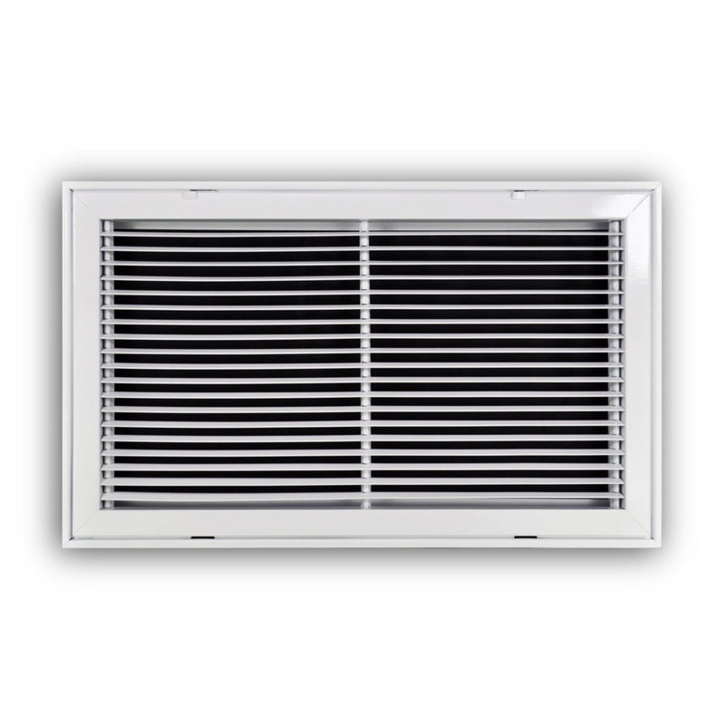 TRUaire 29025X14, 25x14 Return Air Filter Grille, Fixed Bar, White Steel Filter Back Vent Cover, Fits 25x14x1 Filter, 290 Series
