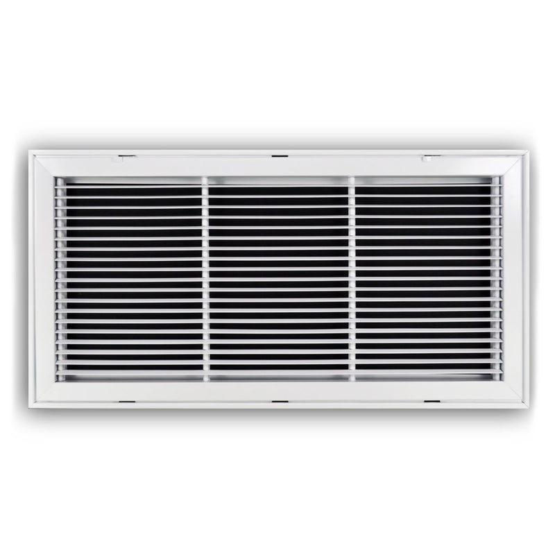 TRUaire 29030X12, 30x12 Return Air Filter Grille, Fixed Bar, White Steel Filter Back Vent Cover, Fits 30x12x1 Filter, 290 Series