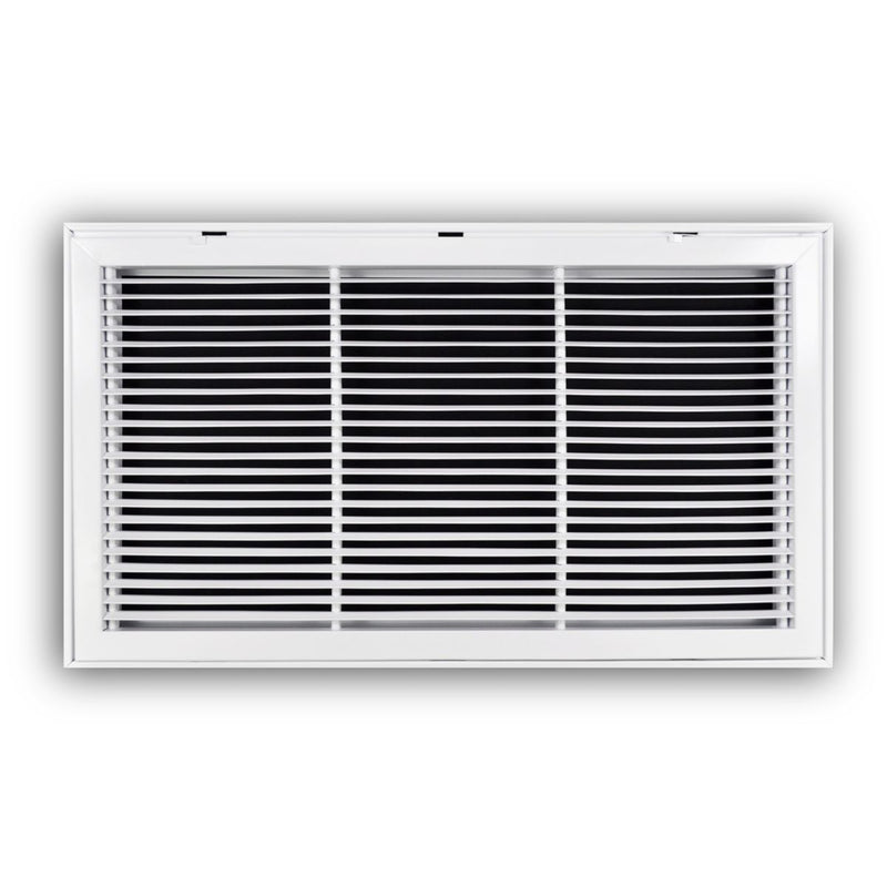 TRUaire 29030X16, 30x16 Return Air Filter Grille, Fixed Bar, White Steel Filter Back Vent Cover, Fits 30x16x1 Filter, 290 Series