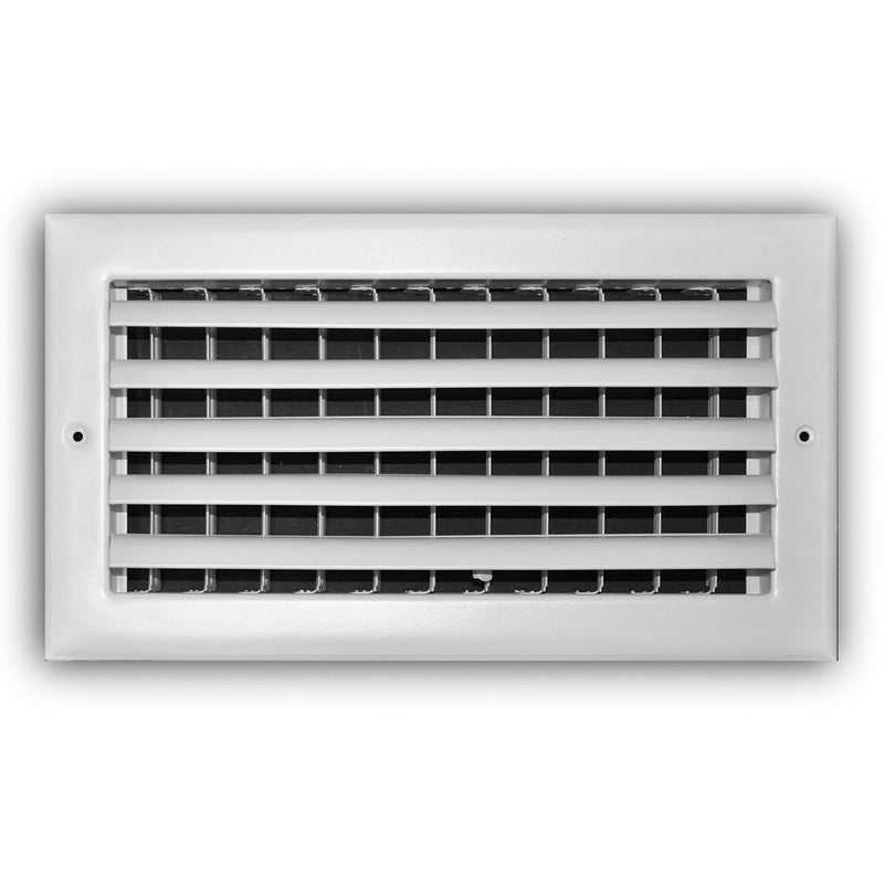 TRUaire 301M12X06, 12x6 1-Way Air Register, White Steel Sidewall & Ceiling Air Vent, 301M Series