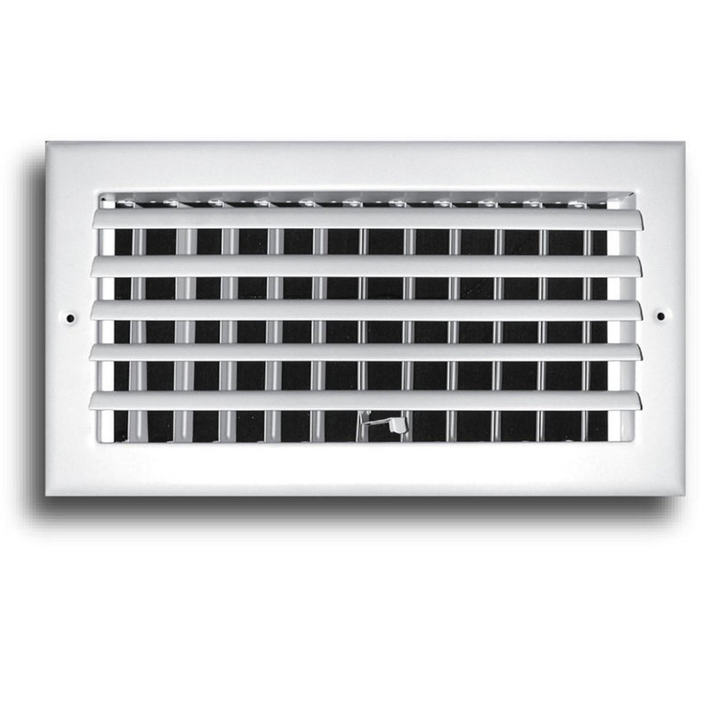 TRUaire 301M12X12, 12x12 1-Way Air Register, White Steel Sidewall & Ceiling Air Vent, 301M Series