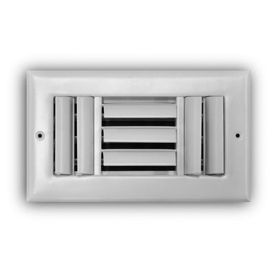 TRUaire 303M08X04, 8x4 3-Way Air Register, White Steel Sidewall & Ceiling Air Vent, 303M Series