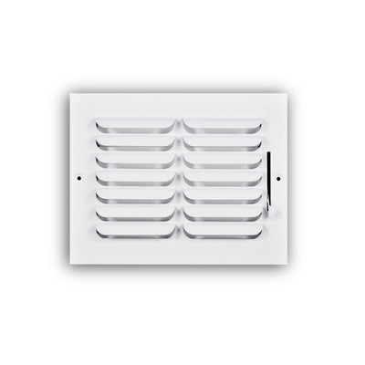TRUaire 401M08X06, 8x6 1-Way Air Register, White Steel Sidewall & Ceiling Air Vent, 401M Series