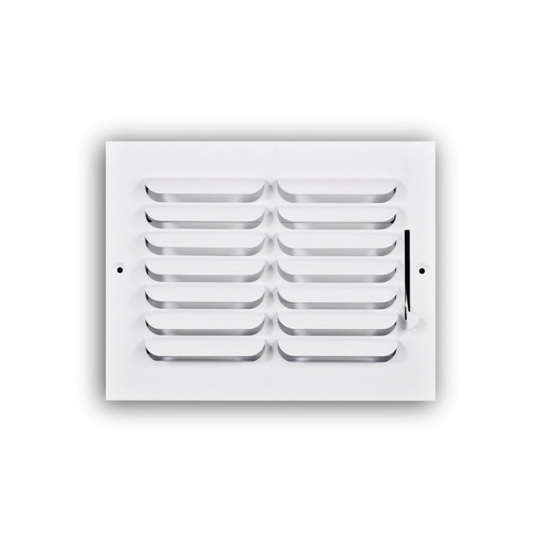TRUaire 401M08X06, 8x6 1-Way Air Register, White Steel Sidewall & Ceiling Air Vent, 401M Series
