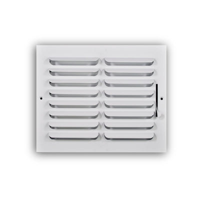 TRUaire 401M10X08, 10x8 1-Way Air Register, White Steel Sidewall & Ceiling Air Vent, 401M Series