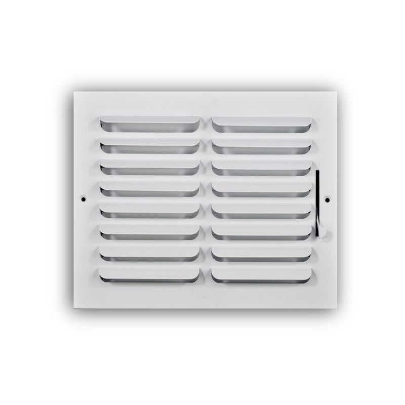 TRUaire 401M10X08, 10x8 1-Way Air Register, White Steel Sidewall & Ceiling Air Vent, 401M Series