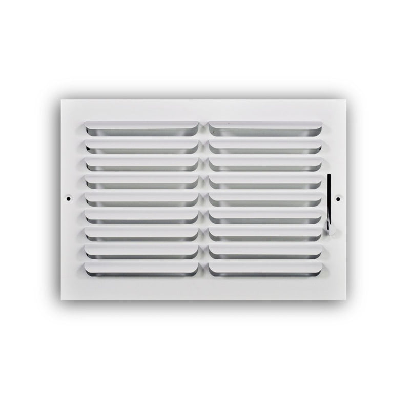 TRUaire 401M12X08, 12x8 1-Way Air Register, White Steel Sidewall & Ceiling Air Vent, 401M Series