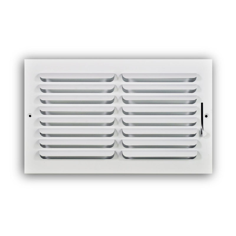 TRUaire 401M14X08, 14x8 1-Way Air Register, White Steel Sidewall & Ceiling Air Vent, 401M Series