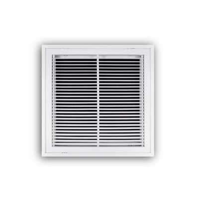 TRUaire 4020FG2DB, 24x24 T-Bar Lay-In Return Air Filter Grille, White Steel Filter Back Vent Cover, Fits 20x20x1 Filter, 4020FG Series