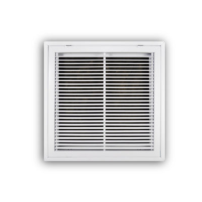 TRUaire 4021FG2MLD, 24x24 T-Bar Lay-In Return Air Filter Grille, White Steel Filter Back Vent Cover, Fits 20x20x1 Filter, 4021FG Series