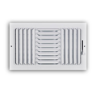 TRUaire 403M14X08, 14x8 3-Way Air Register, White Steel Sidewall & Ceiling Air Vent, 403M Series
