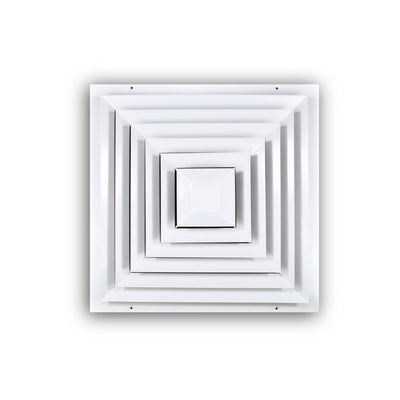 TRUaire 56020X20, 20x20 Step-Down T-Bar Ceiling Diffuser, White Steel Ceiling Air Vent, TAI5602020 Series