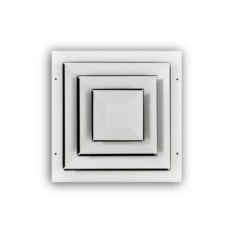 TRUaire 560M12X12, 12x12 Step-Down T-Bar Ceiling Diffuser, White Steel Ceiling Air Vent, TAI560M1212 Series